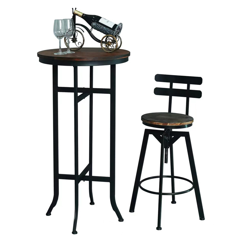 Williston Leeming Bar Height 21.6'' Pedestal Dining Table